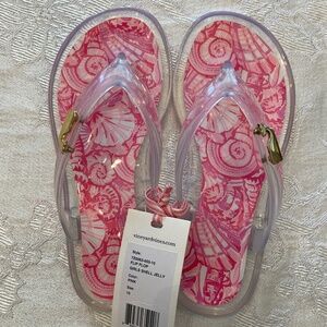 Vineyard Vines Girls Shell Jelly Flip Flops Size 10 New with Tags
